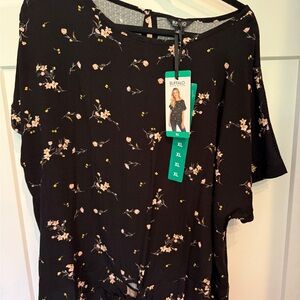 Buffalo David Bitton Black Floral Blouse
